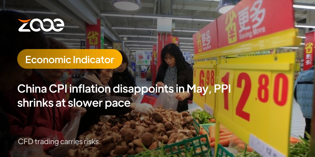 China CPI inflation disappoints in May, PPI shrinks at slower pace