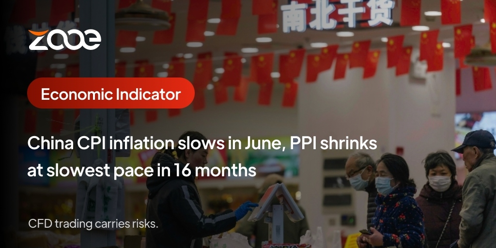 Inflasi CPI China perlahan pada bulan Jun, PPI menyusut pada kadar paling perlahan dalam 16 bulan