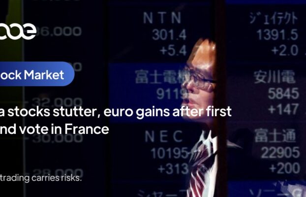 Asia stocks stutter, euro gains after first round vote in France
